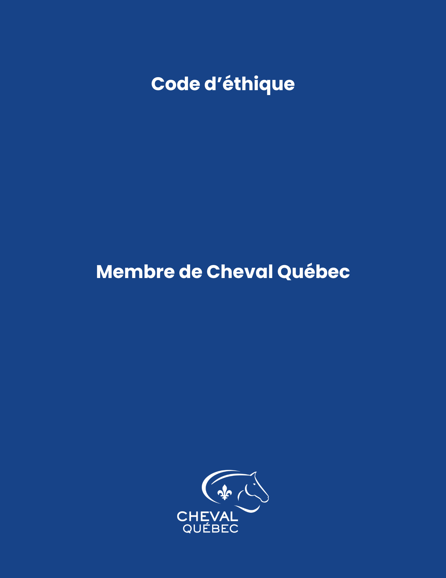 Code d'éthique - Membre